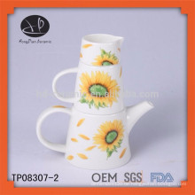 Keramik-Tee-Set mit Druck, Hand-Malerei Blumentopf, Haus Waren Teekanne-Set